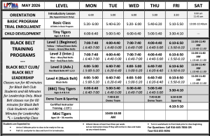 LFMA Class Schedule May