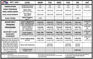 LFMA Schedule SEPT.